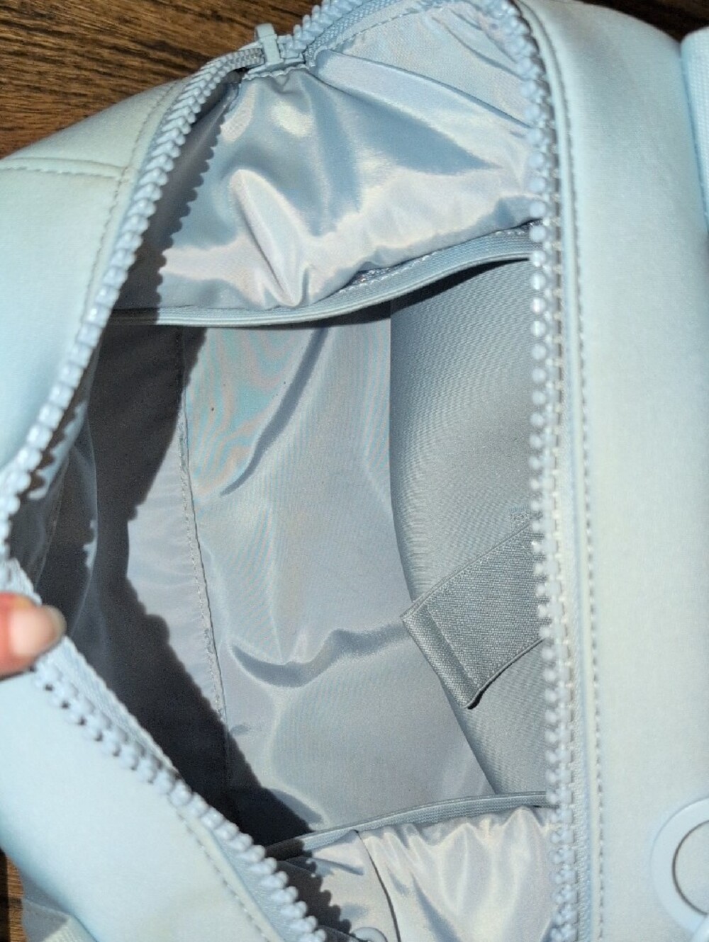 Small Dagne Dover Powder Blue Mini Duffel With Dust Cover - Picture 3 of 11